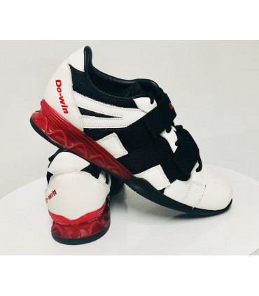Buty do podnoszenia ciężarów biało-czerwone WL9501R-P