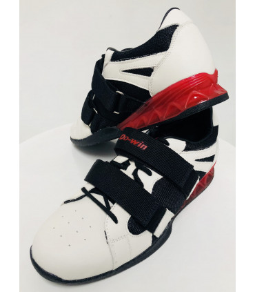 Buty do podnoszenia ciężarów biało-czerwone WL9501R-P